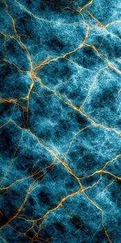 Intricate blue and gold abstract pattern resembling natural stone formation photo