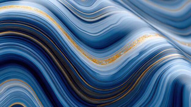 vistoso olas de azul y oro crear un maravilloso resumen diseño foto