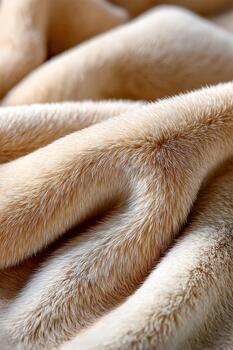 Soft beige fabric captures light and texture in a close-up view of its fibers photo