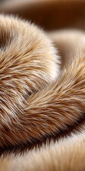 Soft golden fur curls in elegant pattern on a warm background photo
