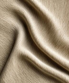 Soft beige fabric with a smooth texture draping elegantly in natural light photo