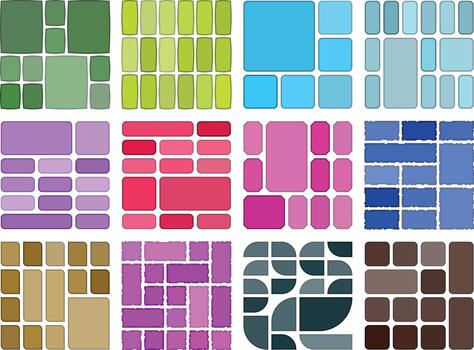 Dynamic bento grid elements bundle for polished professional design work vector