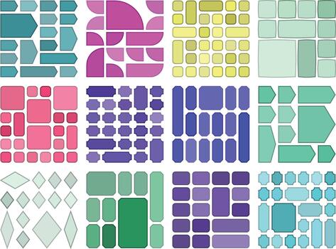 Smooth bento grid components bundle for modern minimalist layout ideas vector