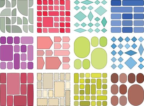 Modern modular bento grid pattern set for elegant creative interfaces vector