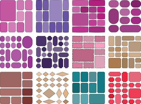 Minimalist bento grid shapes bundle for clean high end design projects vector