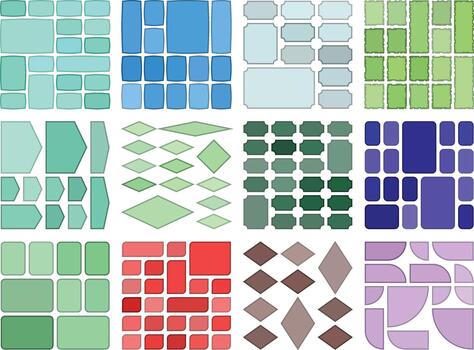 Versatile modular bento grid visuals for modern branding applications vector