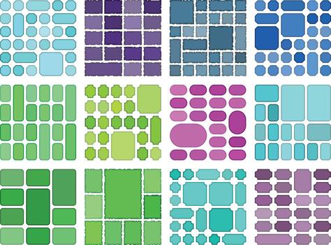 Clean structured bento grid elements for sleek professional composition work vector