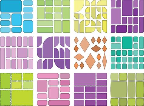 Premium creative bento grid patterns for elegant brand visual systems vector