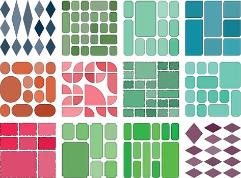 Creative visual bento grid collection for diverse modern design projects vector