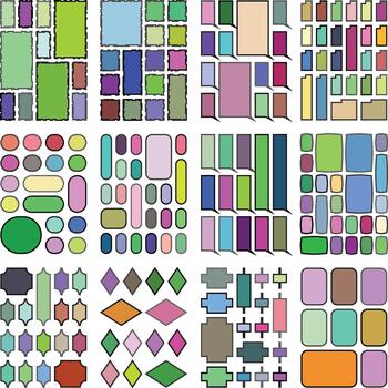 Versatile bento grid mix set ideal for modern UI compositions vector