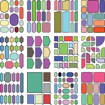 Mixed bento grid layout designs suitable for dynamic UI concepts vector