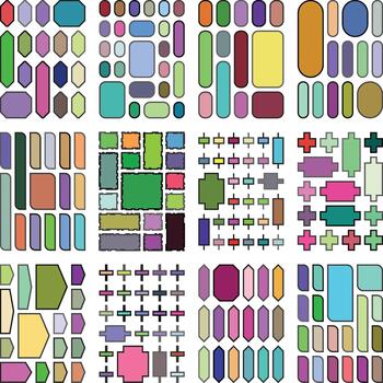 Unique bento grid formations ideal for multi purpose visual layouts vector