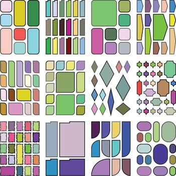 Professional graphic grid bundles optimized for creative interface work vector