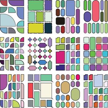 Minimal grid compositions crafted for clear aesthetic visuals vector