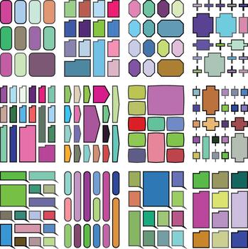 Unique mixed layout grids designed for diverse design applications vector