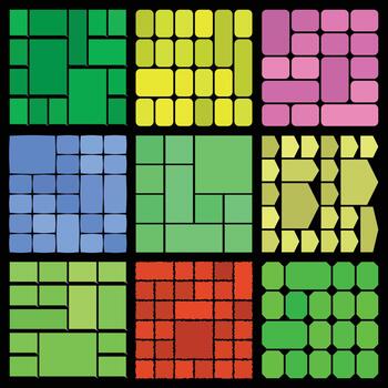 único mezclado bento cuadrícula plantillas para creativo interfaz y marca composiciones vector