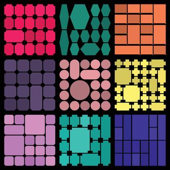 Professional mixed bento layout components suited for branding and interface work vector