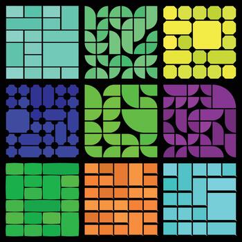 mínimo modular bento diseño elementos Perfecto para limpiar estructurado visual proyectos vector