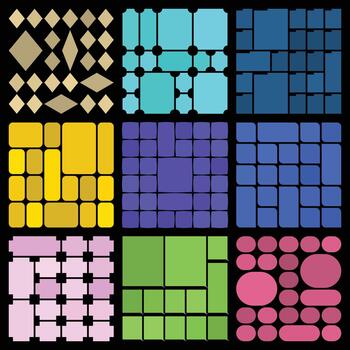 Premium modern bento grid graphics for engaging structured interface presentations vector