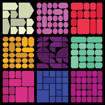 Flexible bento style grid system designed for intuitive organized visual layouts vector