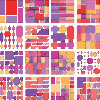 Versatile bento grid compositions perfect for branding and digital visuals use vector