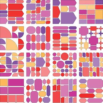 Contemporary bento grid elements designed for unique digital interface layouts vector