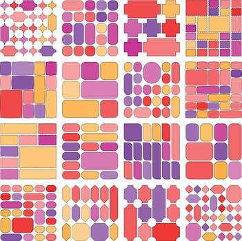 Bold expressive bento grid visuals ideal for design presentations and branding vector