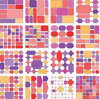 Stylish refined bento grid patterns ideal for graphic and interface designers vector