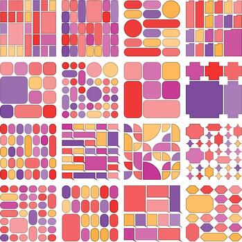 Versatile modular bento grid visuals suitable for branding and UI design tasks vector