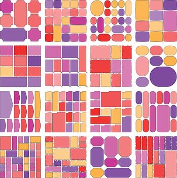 Smooth minimal bento grid graphic layouts crafted for digital creative assets vector