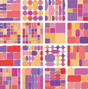 Modern crafted bento grid layouts created for professional digital projects vector