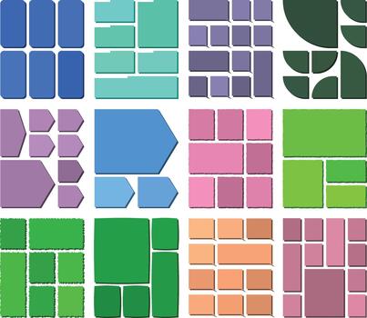 Clean mixed bento grid layout pack suitable for professional graphic projects vector