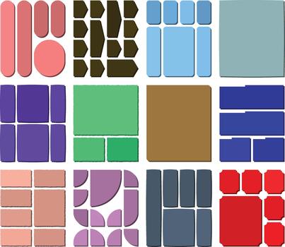 Adaptive bento grid layout bundle optimized for responsive UI presentations vector