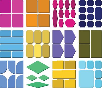 Smart bento grid style template collection for efficient UI project planning vector