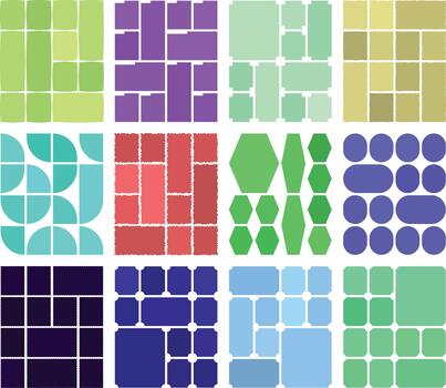 Flexible bento grid layout bundle created for dynamic digital interface setups vector