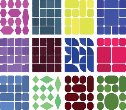 Aesthetic mixed bento grid templates crafted for visually appealing layouts vector