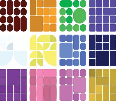 Contemporary bento grid assortment supporting elegant design structures vector