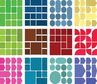 Unique digital bento layouts crafted for advanced interface visuals vector