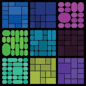 Stylish modular bento graphics made for creative digital projects vector