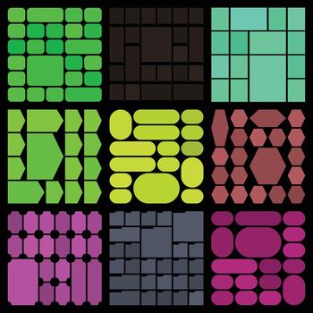 Premium structured bento visual compositions built for digital branding vector