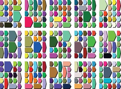 Modernist arrow chevron shapes perfect for bold streamlined interface visuals vector