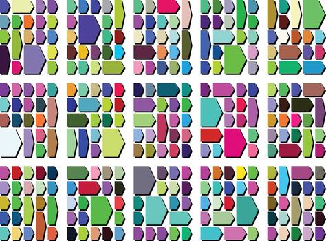 Balanced bento grid chevron arrows ideal for elegant interface styling vector