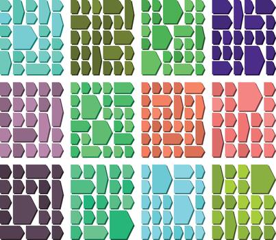 Minimal bento grid arrow shapes ideal for sharp digital design systems vector