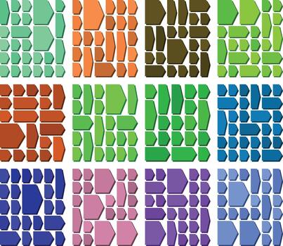 Smart bento style chevron elements suitable for polished digital interfaces vector