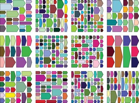 Smooth chevron arrow illustrations ideal for minimal bento grid structures vector