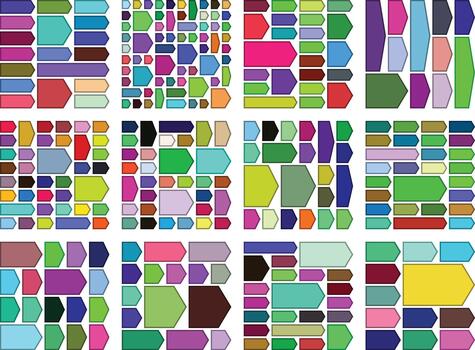 Contemporary arrow chevron artwork enhancing tidy modular interface blocks vector