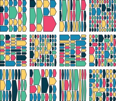 Sharp chevron arrow visuals suited for clean modular interface patterns vector