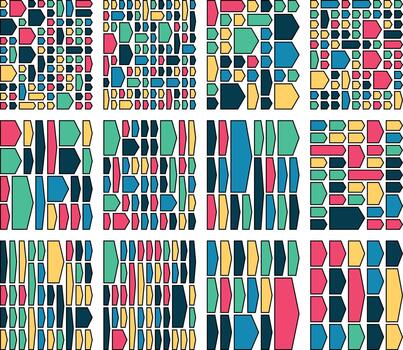 Versatile arrow chevron artwork supporting adaptive modular design systems vector