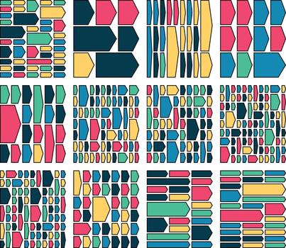 creativo resumen cheurón flecha íconos elevando único modular ui diseños vector