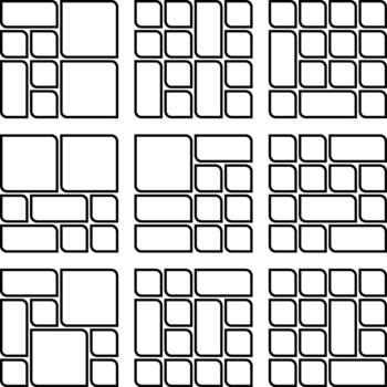 Clean Asymmetric Leaf Style Bento Grid Botanical Theme Bundle For Designers vector